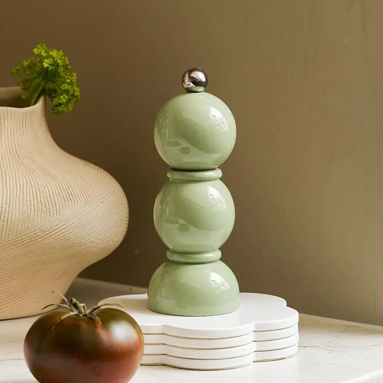MINI (14cm) Sage Green Bobbin Salt or Pepper Mill