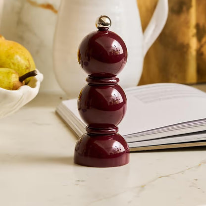MINI (14cm) Cherry Red Bobbin Salt or Pepper Mill
