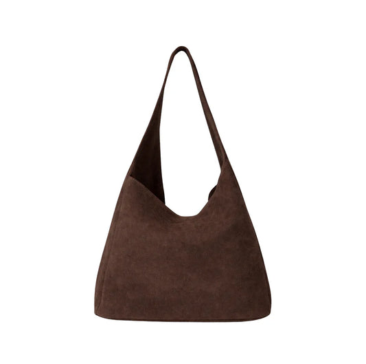 Brown Suede Aurora Shoulder Bag