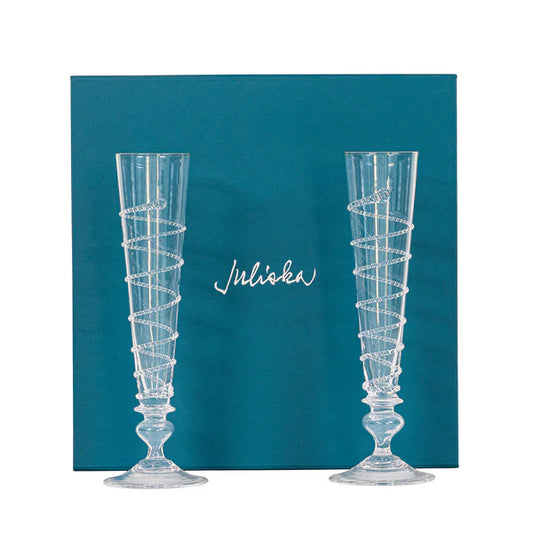 Juliska Pair of Amalia Champagne Flutes