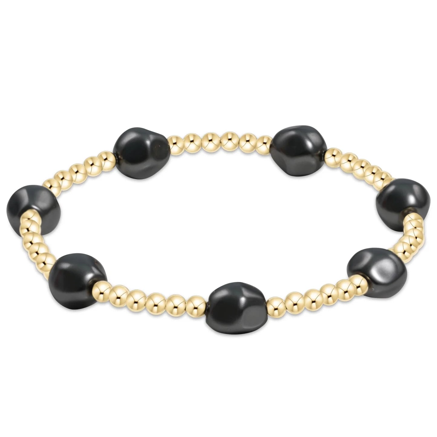 enewton EXTENDS Admire Gold 3mm Bead Bracelet Dark Pearl