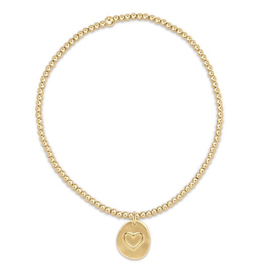 enewton Classic Gold 2mm Bead Bracelet Inspire Love Small Gold Charm