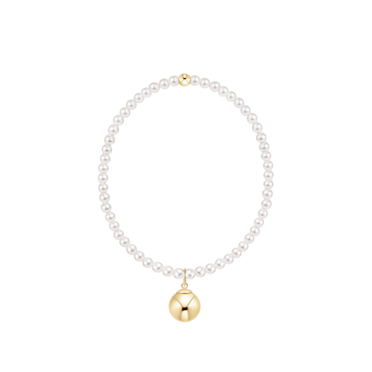 enewton Classic Pearl 3mm Bracelet Classic Gold 10mm Charm