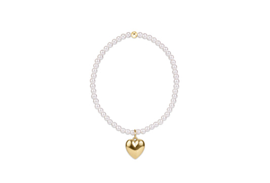 enewton Classic Pearl 3mm Bracelet Love Plush Gold Charm