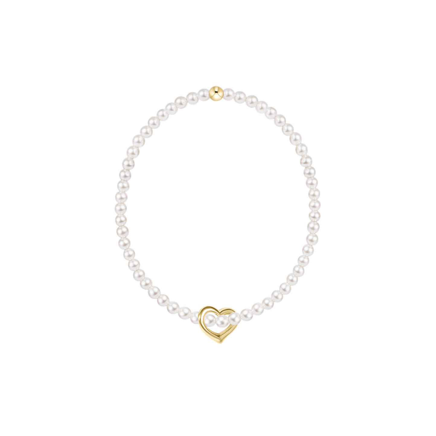 enewton Classic Pearl 3mm Bracelet Love Gold Charm