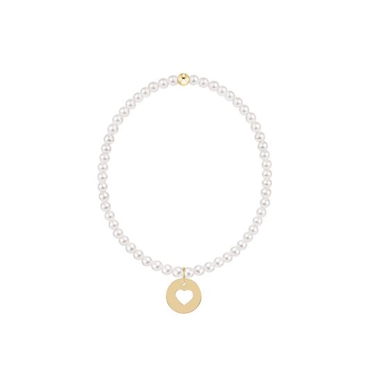 enewton Classic Pearl 3mm Bracelet Love Gold Disc