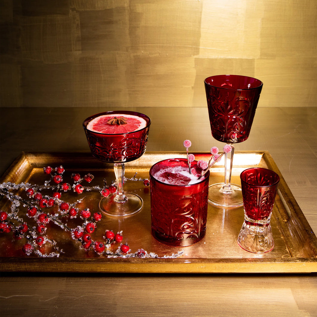 Vietri Barocco Ruby Coupe Champagne Glass