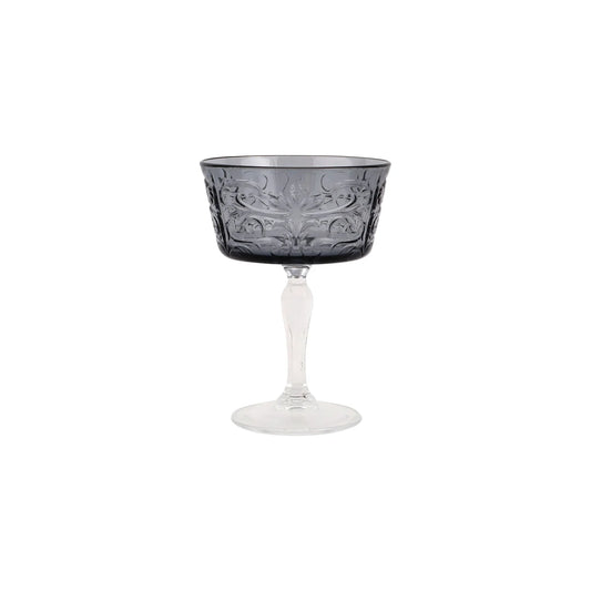 Vietri Barocco Smoke Champagne Coupe Glass