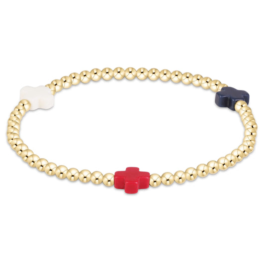 enewton EXTENDS Signature Cross 3mm Gold Bracelet Firecracker