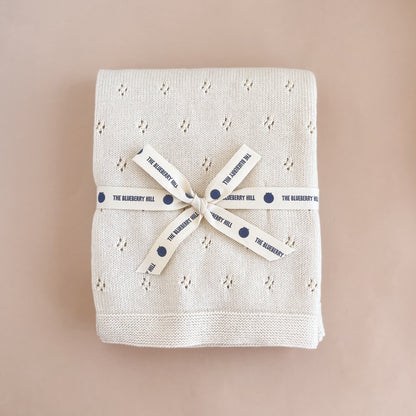 Heirloom Pique Blanket in Cream