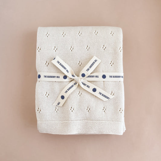 Heirloom Pique Blanket in Cream