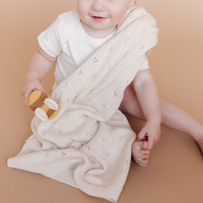 Heirloom Pique Blanket in Cream