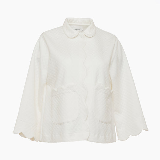 White Quilted Bed Jacket