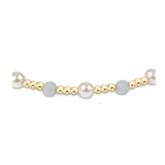 enewton Pearl Sincerity Pattern 4mm Bead Bracelet, Aquamarine