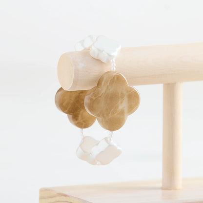 Sand + Mother of Pearl Clover Cooling Bracelet