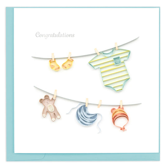 Quilling Card - Baby's Clothesline
