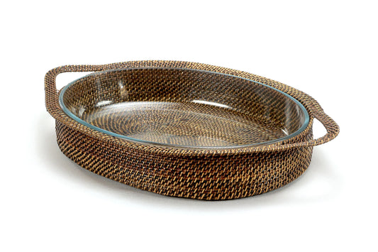 Rattan Oval Baker 4 Quart