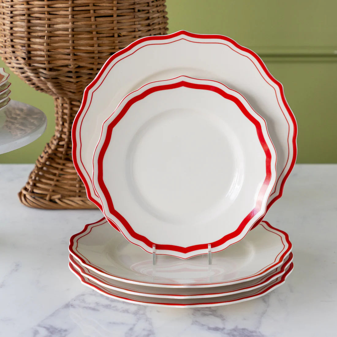 Red Icing on the Cake Plates