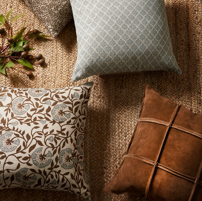 Sonia Brown Suede 22x22 Pillow