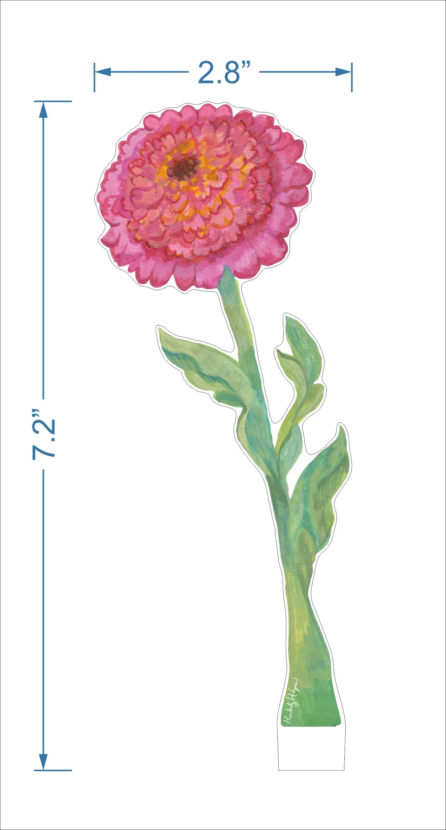 Cupcake Zinnia Small Acrylic Flower