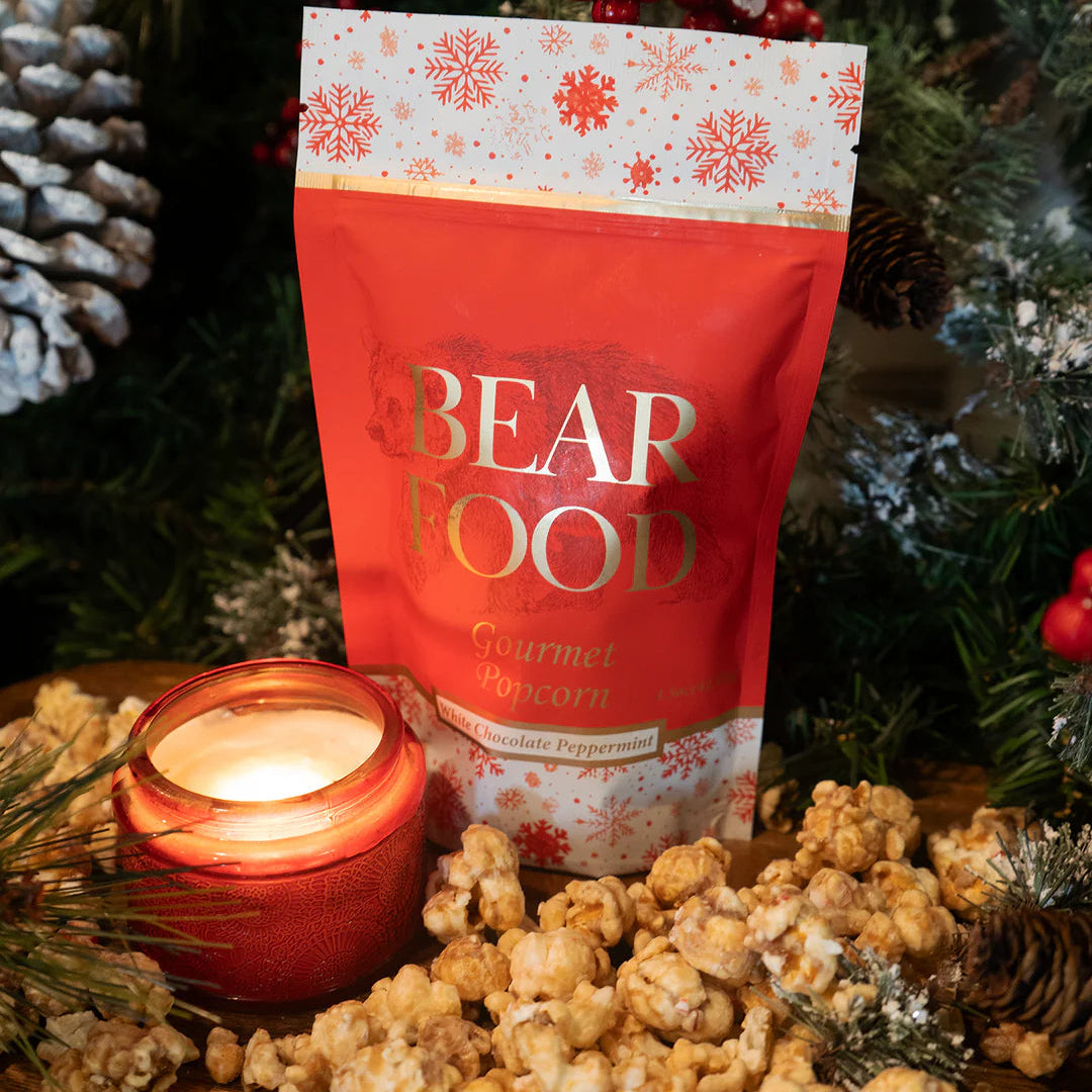 Bear Food White Chocolate Peppermint Popcorn