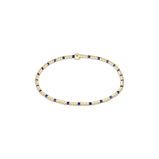 EGIRL Hope Sincerity Pattern 2mm Bead Bracelet Blue Metallic