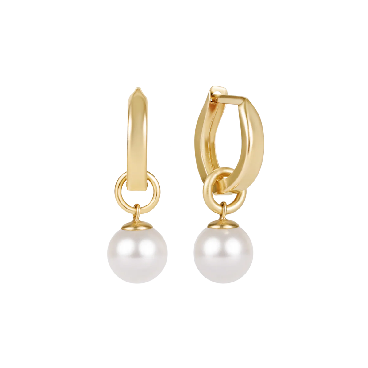 enewton Huggie Gold 0.5" Hoop Classic Pearl 8mm Charm