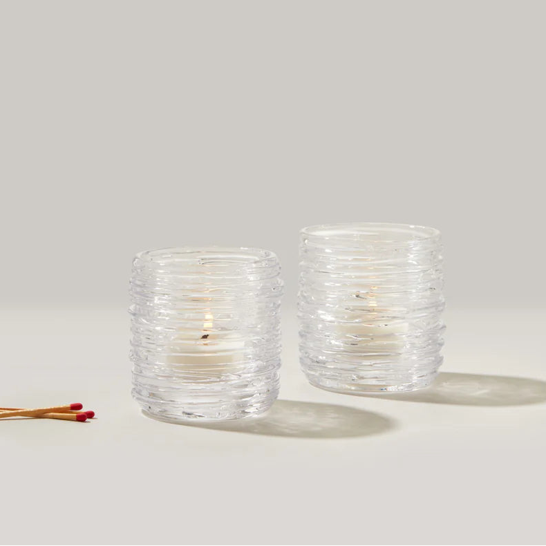 Simon Pearce Echo Lake Tealights, Boxed Set of 2