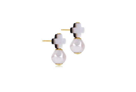 enewton Signature Cross Mother Of Pearl Black Tahitian Stud Classic Pearl