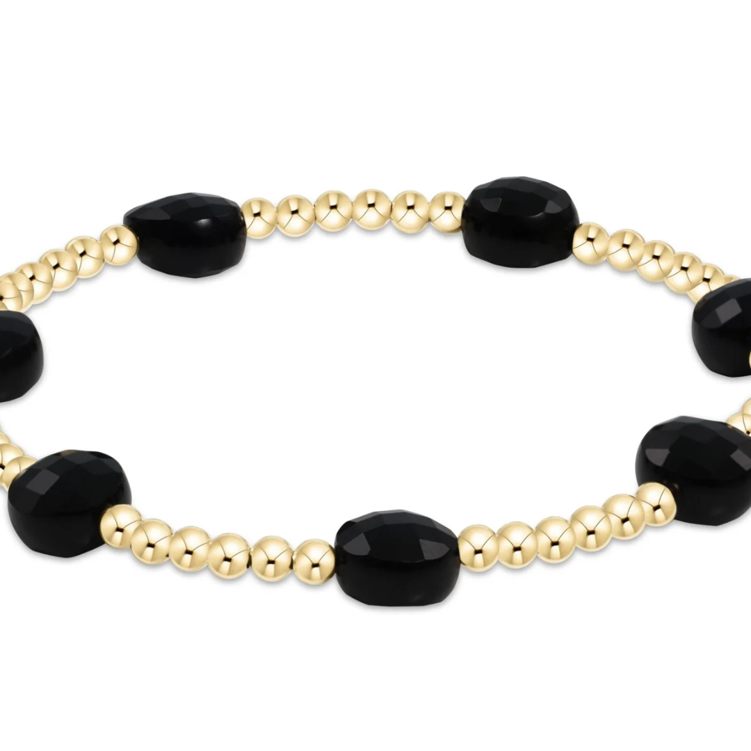 enewton EXTENDS Admire Gold 3mm Bead Bracelet Faceted Onyx