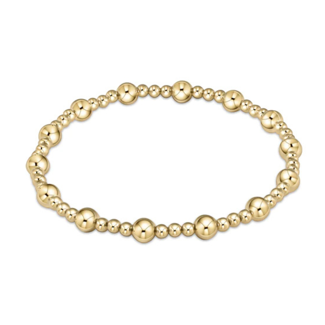 enewton Extends Classic Sincerity Pattern 6mm Bead Bracelet Gold