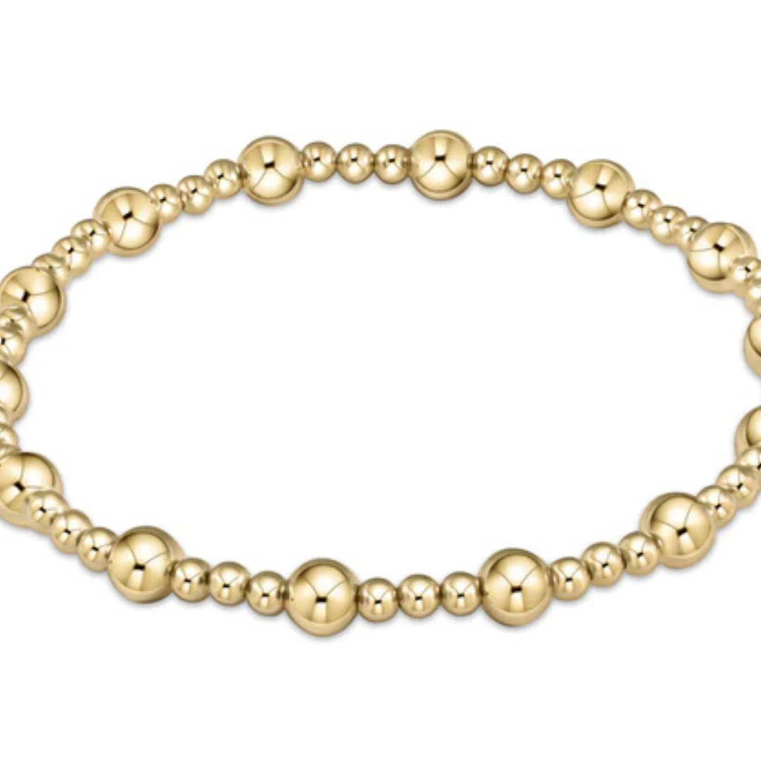 enewton Extends Classic Sincerity Pattern 6mm Bead Bracelet Gold