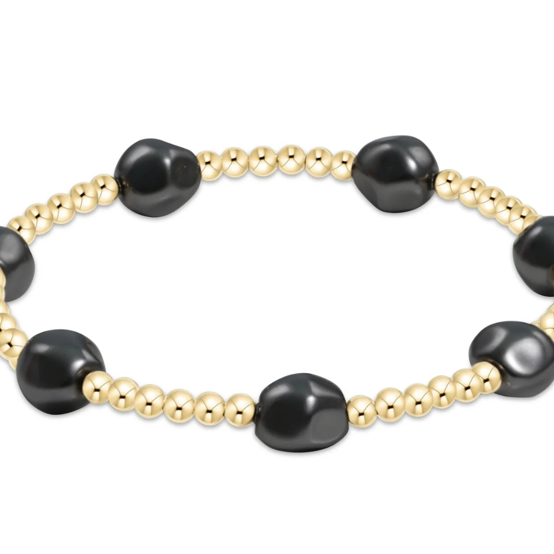 enewton EXTENDS Admire Gold 3mm Bead Bracelet Dark Pearl