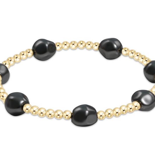 enewton EXTENDS Admire Gold 3mm Bead Bracelet Dark Pearl