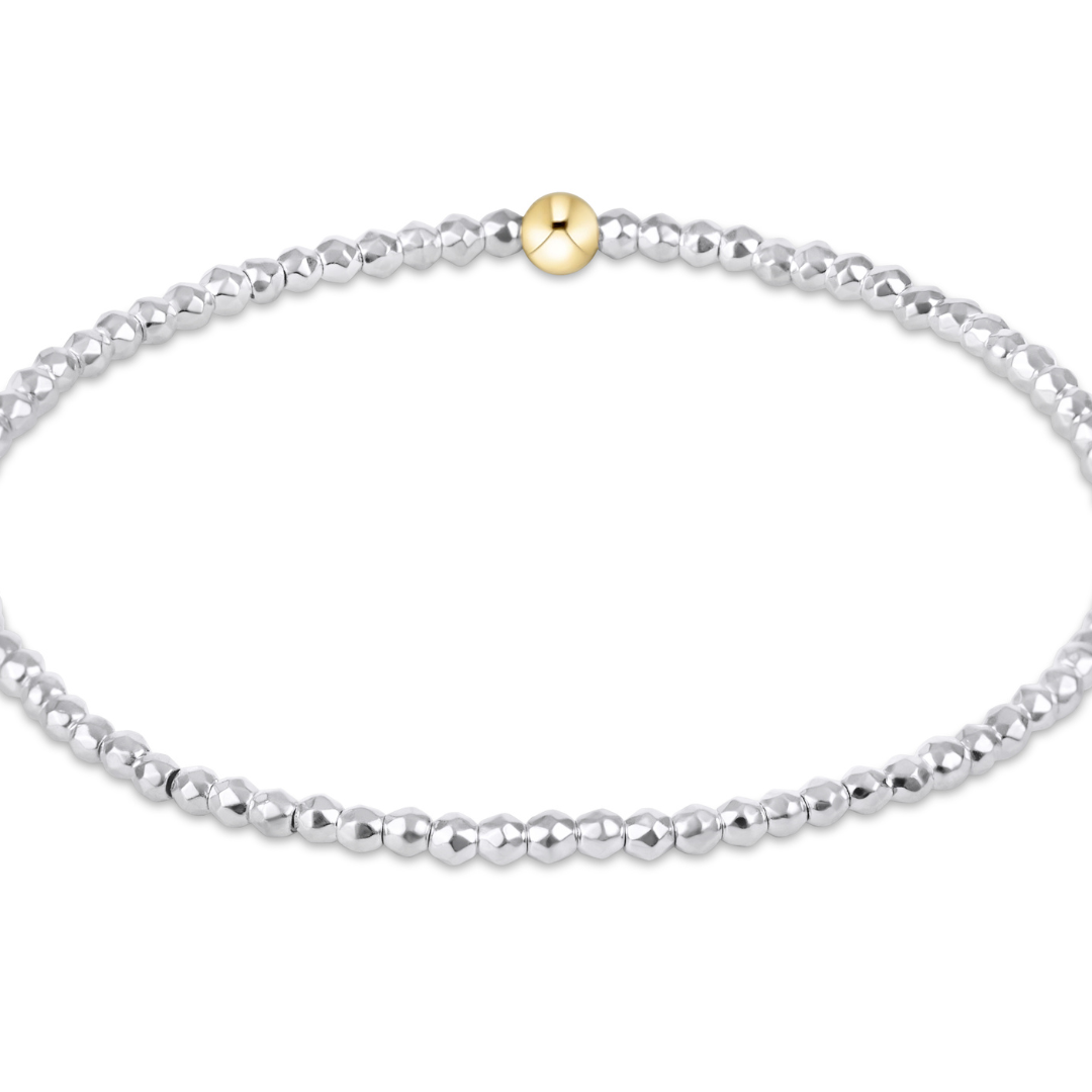 enewton EXTENDS Bright Silver Faceted Hematite 2mm Bead Bracelet