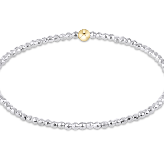 enewton EXTENDS Bright Silver Faceted Hematite 2mm Bead Bracelet