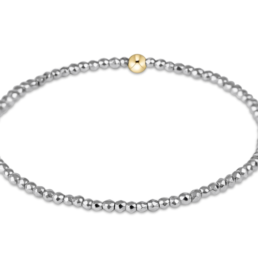 enewton EXTENDS Silver Faceted Hematite 2mm Bead Bracelet