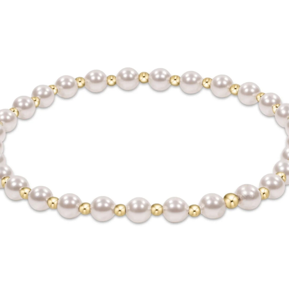 enewton EXTENDS Classic Grateful Pattern 4mm Pearl Bead Bracelet, Gold