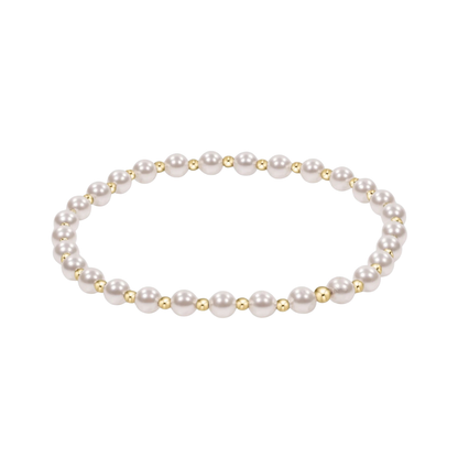 enewton EXTENDS Classic Grateful Pattern 4mm Pearl Bead Bracelet, Gold