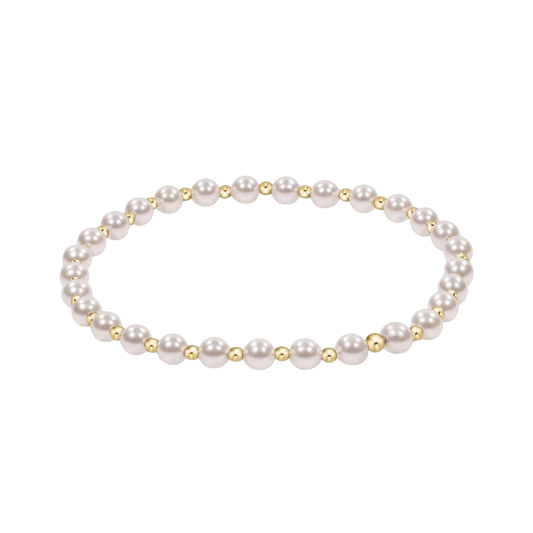 enewton EXTENDS Classic Grateful Pattern 4mm Pearl Bead Bracelet, Gold