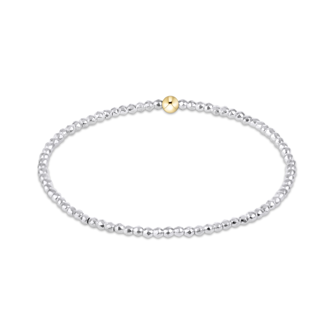 enewton EXTENDS Bright Silver Faceted Hematite 2mm Bead Bracelet