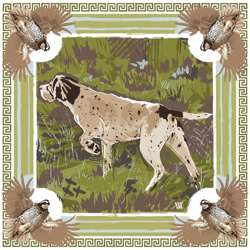SM Olive Pointing Strong Double-Sided Silk Scarf