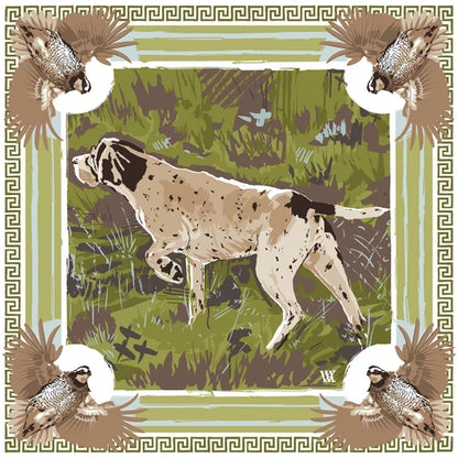 SM Olive Pointing Strong Double-Sided Silk Scarf