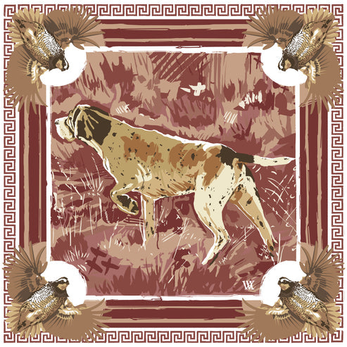 LG Wine Pointing Strong Double-Sided Silk Scarf