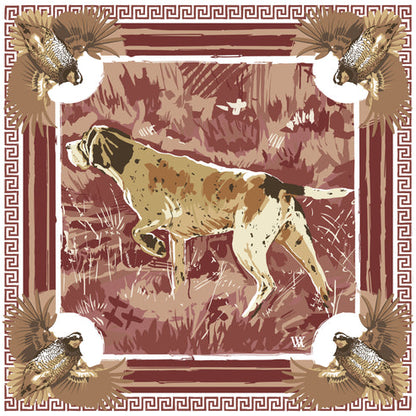 LG Wine Pointing Strong Double-Sided Silk Scarf