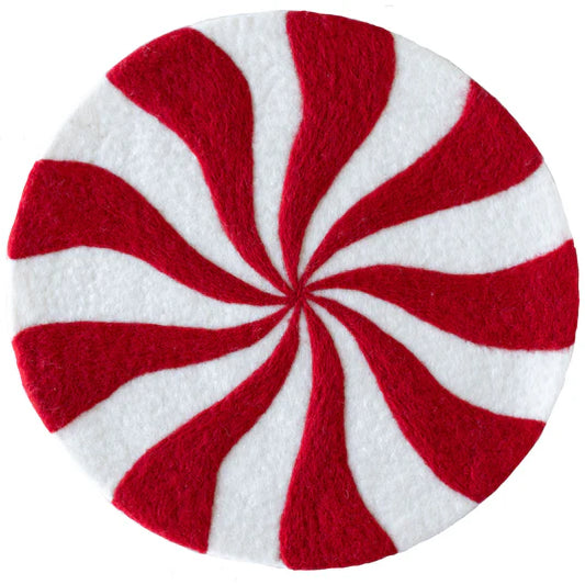 Red Felt Candy Stripe Placemats (Set of 6)