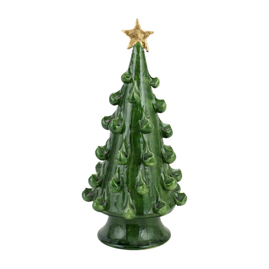 Vietri Foresta Green Medium Tree With Gold Star