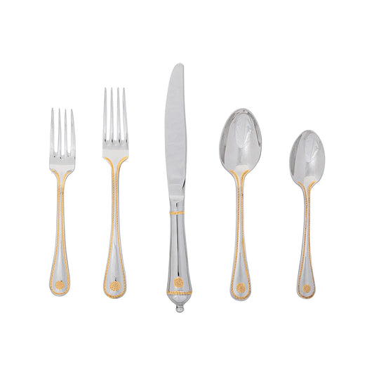 Juliska Berry & Thread Polished 5pc Place Setting with Gold Accents