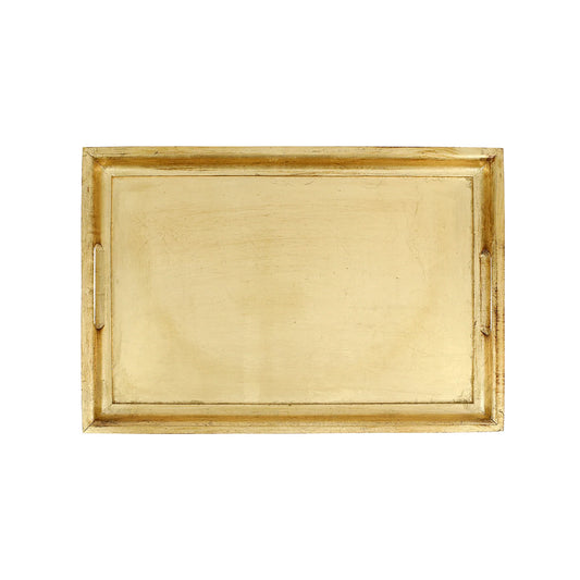 Vietri Florentine Wooden Gold Medium Rectangular Tray