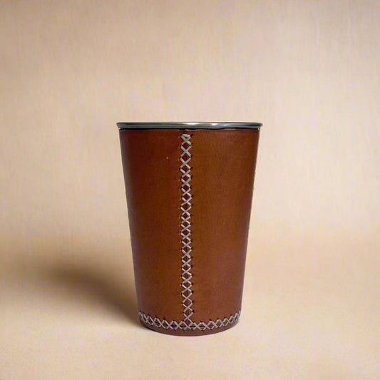 Cerveza Leather Tumbler Cup